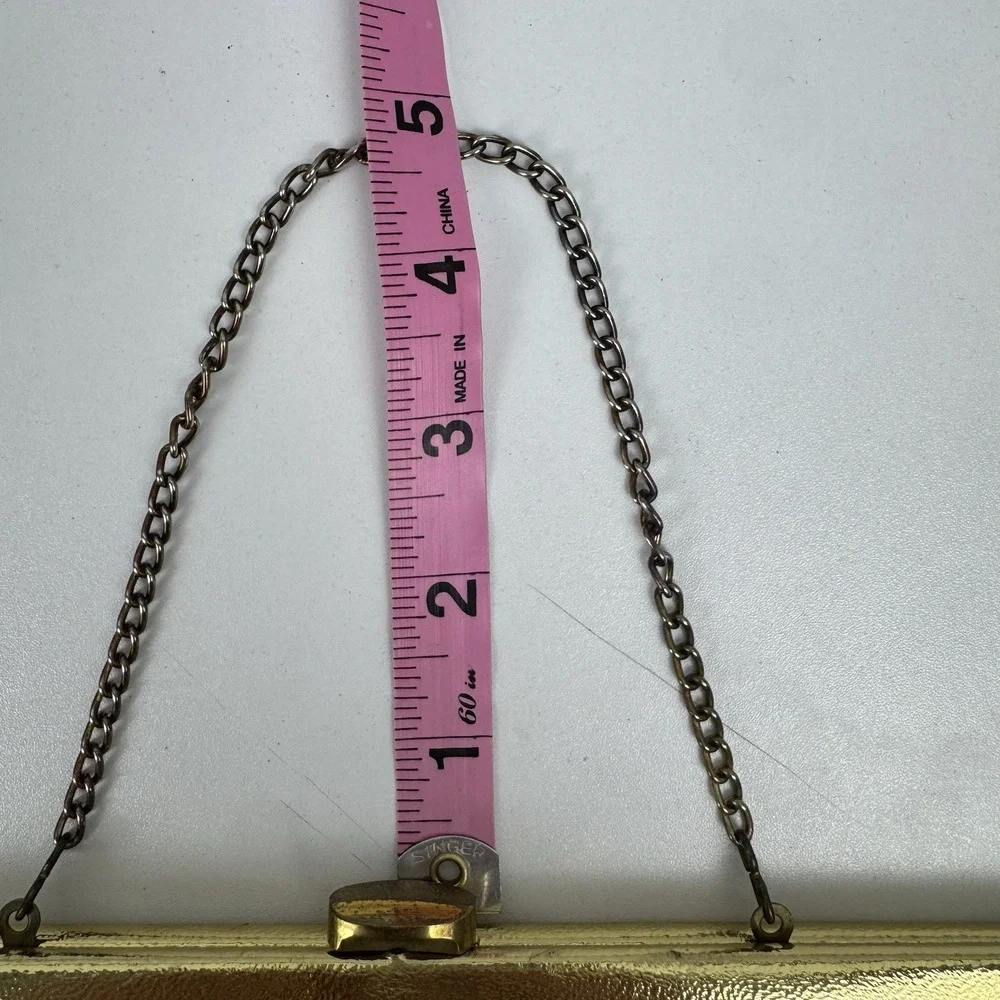 Vtg Admiral Gold Metallic Evening Bag Chain Purse‎ 60s 70s Glam